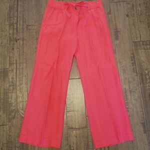 LOFT Coral linen pants Sz M